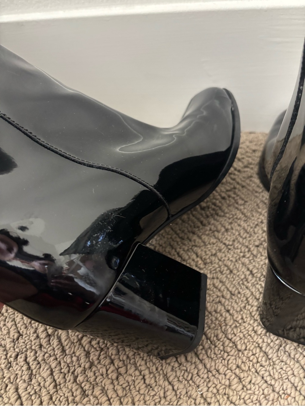 Zara patent leather knee high boots in black - Picture 7 of 11